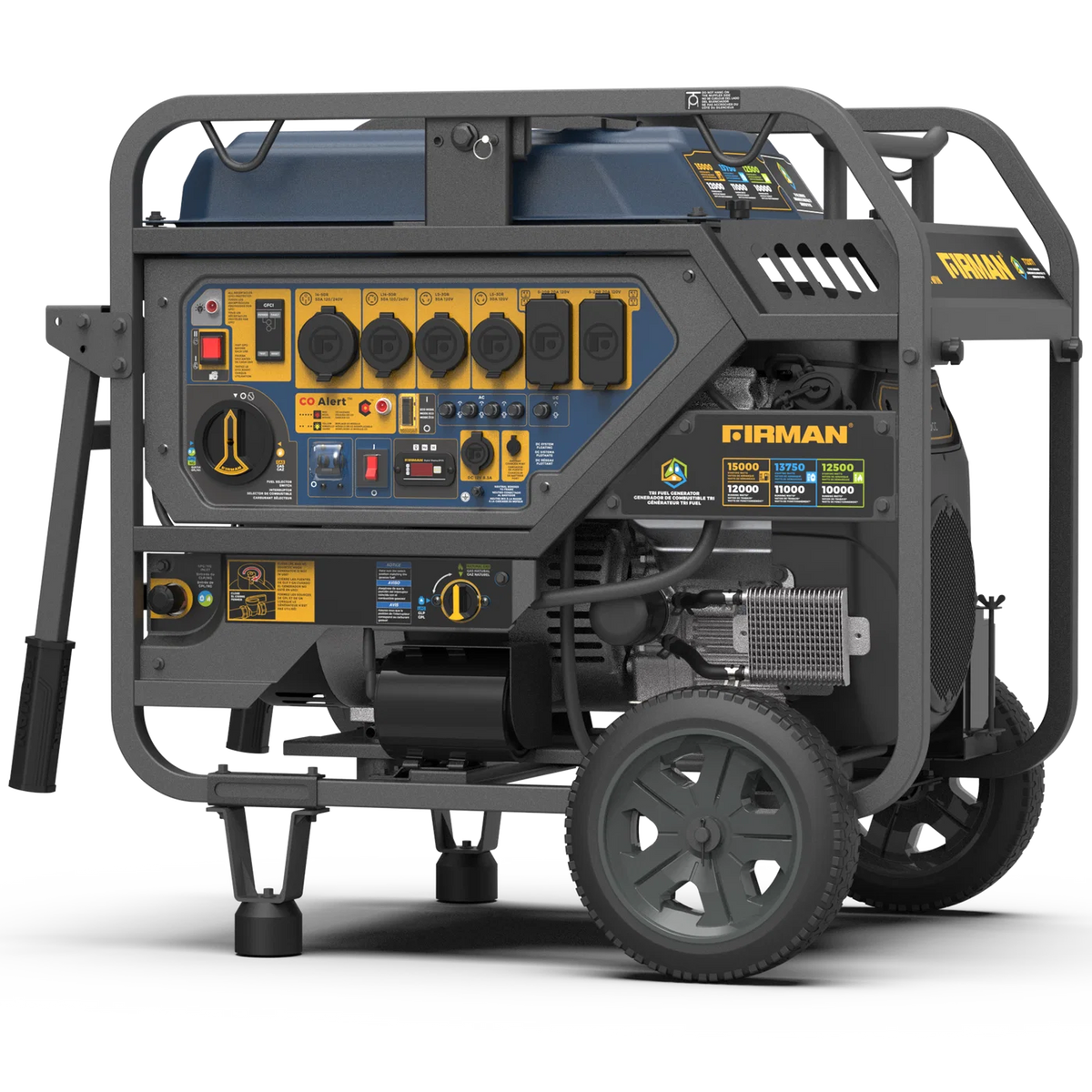 FIRMAN Tri-Fuel Generator Electric Start, 15,000/12,000W