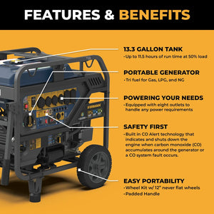 FIRMAN Tri-Fuel Generator Electric Start, 15,000/12,000W, view 2