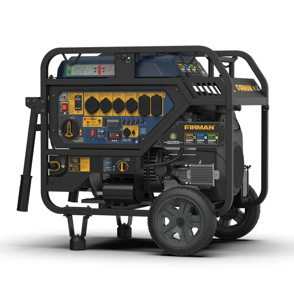 FIRMAN Tri-Fuel Portable Generator with CO Alert, 16,800/13,500W