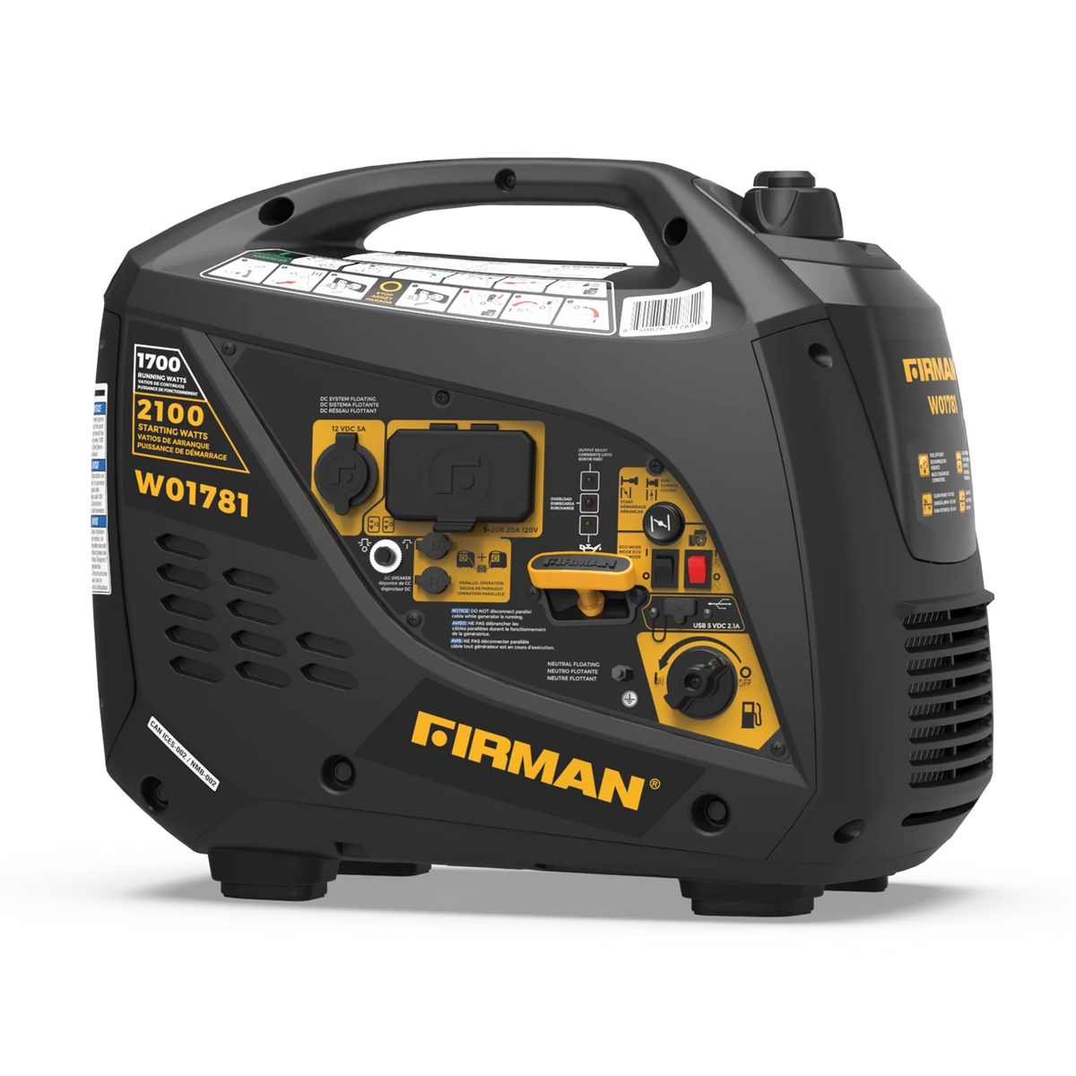 FIRMAN Inverter Portable Generator Recoil Start, 2,100/1,700W