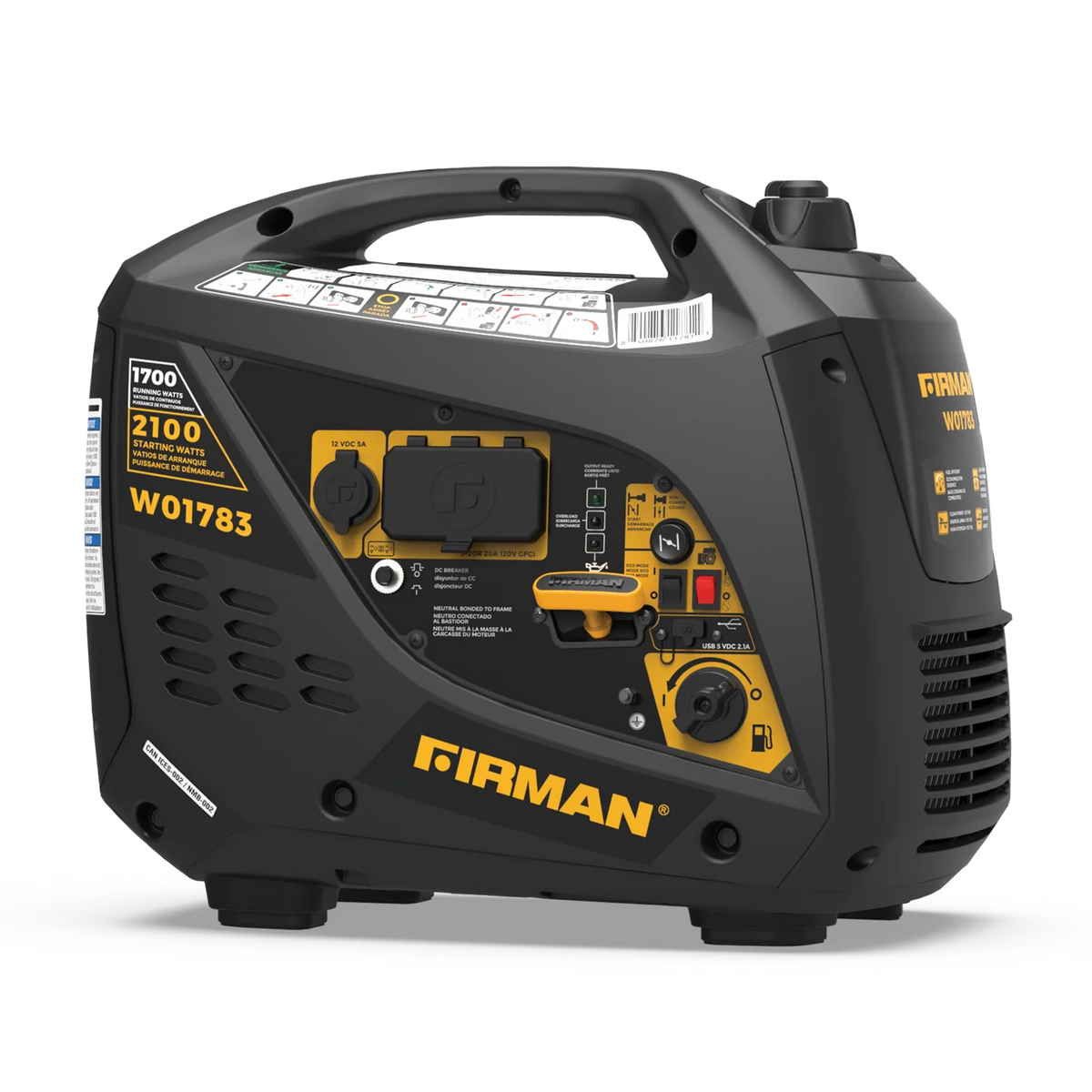 FIRMAN Inverter Portable Generator Recoil Start, 2,100/1,700W