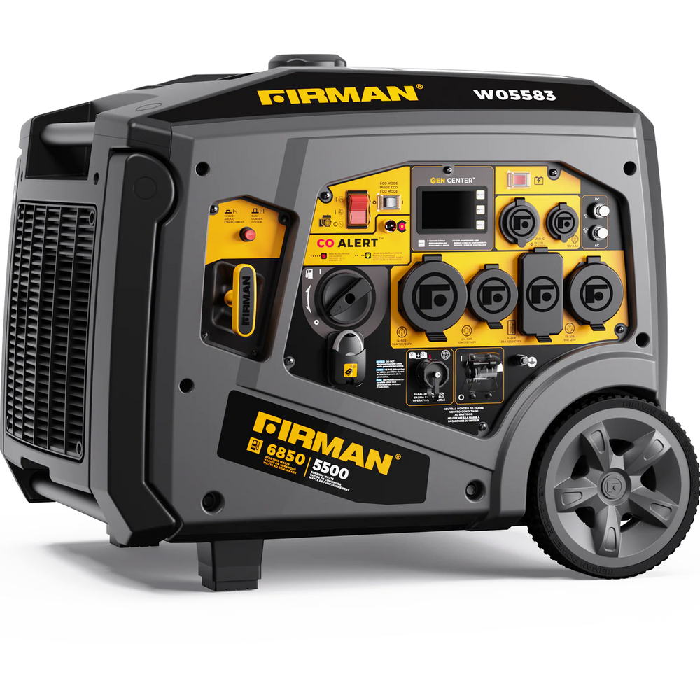 FIRMAN Gas Inverter Portable Generator with CO Alert Remote Start, 6,850/5,500W 120/240V