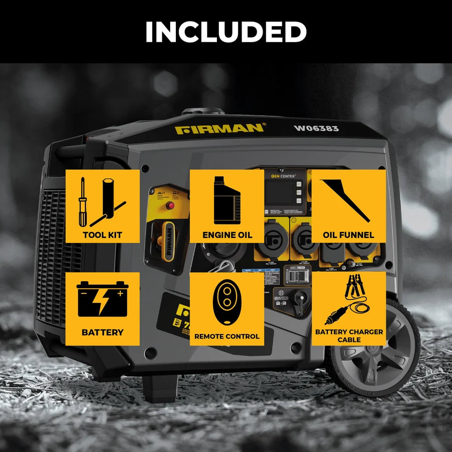 FIRMAN Gas Inverter Portable Generator with CO Alert, 7,850/6,300W 120/240V, view 8