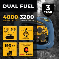 FIRMAN Dual Fuel Generator Electric Start, 4,000/3,200W, view 2