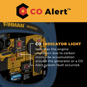 FIRMAN Dual Fuel Inverter Portable Generator with CO Alert Electric Start, 4,125/3,300W, view 4