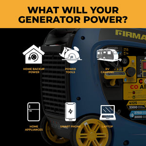 FIRMAN Dual Fuel Inverter Portable Generator with CO Alert Electric Start, 4,125/3,300W, view 3