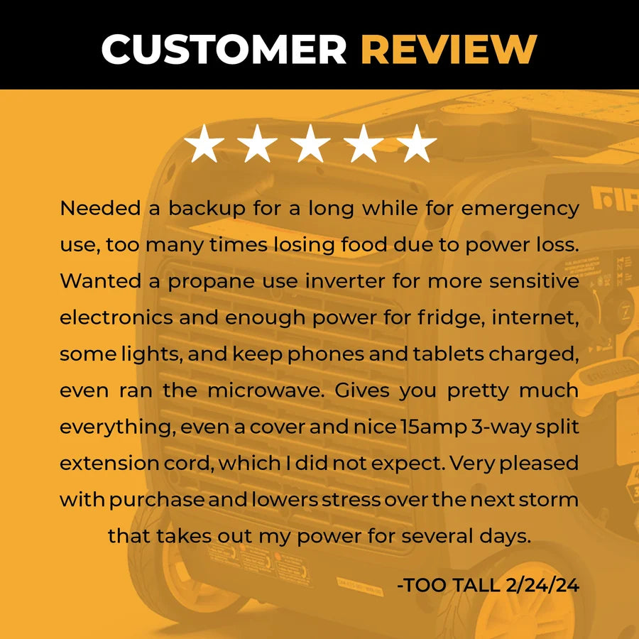 FIRMAN Dual Fuel Inverter Portable Generator with CO Alert Electric Start, 4,125/3,300W, view 9