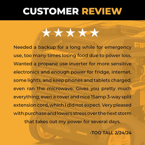 FIRMAN Dual Fuel Inverter Portable Generator with CO Alert Electric Start, 4,125/3,300W, view 9
