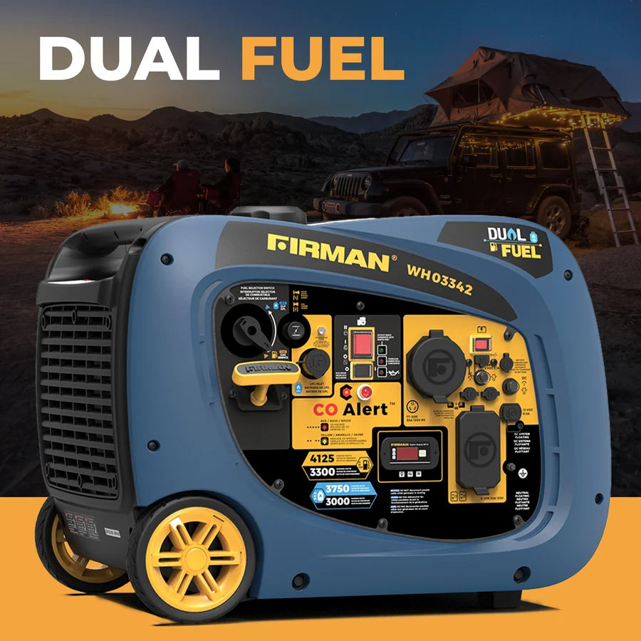 FIRMAN Dual Fuel Inverter Portable Generator with CO Alert Electric Start, 4,125/3,300W, view 10