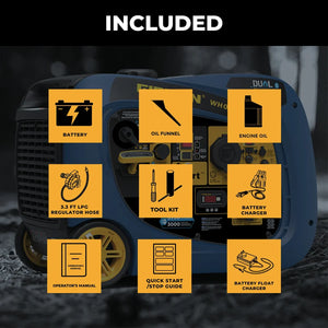 FIRMAN Dual Fuel Inverter Portable Generator with CO Alert Electric Start, 4,125/3,300W, view 2