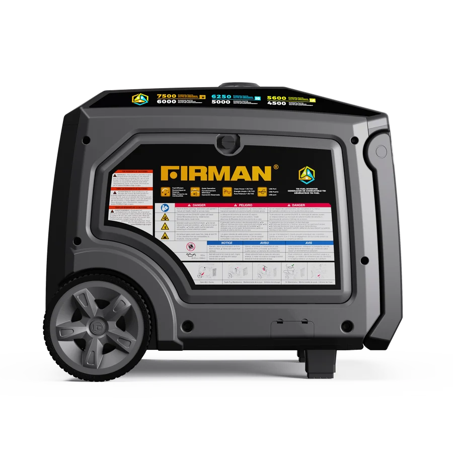 FIRMAN Tri-Fuel Inverter Portable Generator Electric Start with CO Alert, 7,500/6,000W, view 9
