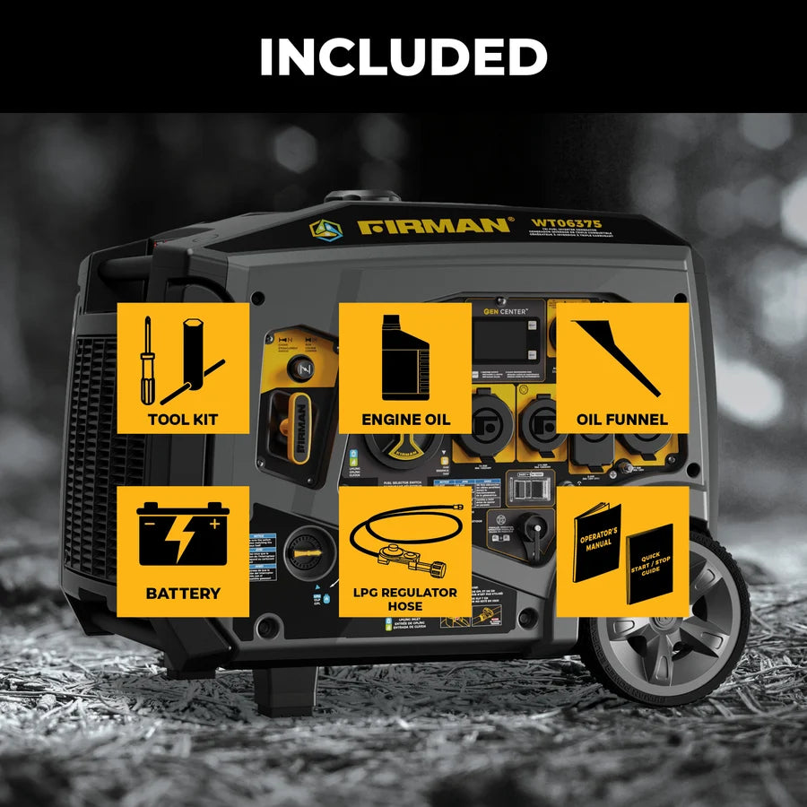 FIRMAN Tri-Fuel Inverter Portable Generator with CO Alert, 7,850/6,300W 120/240V, view 7