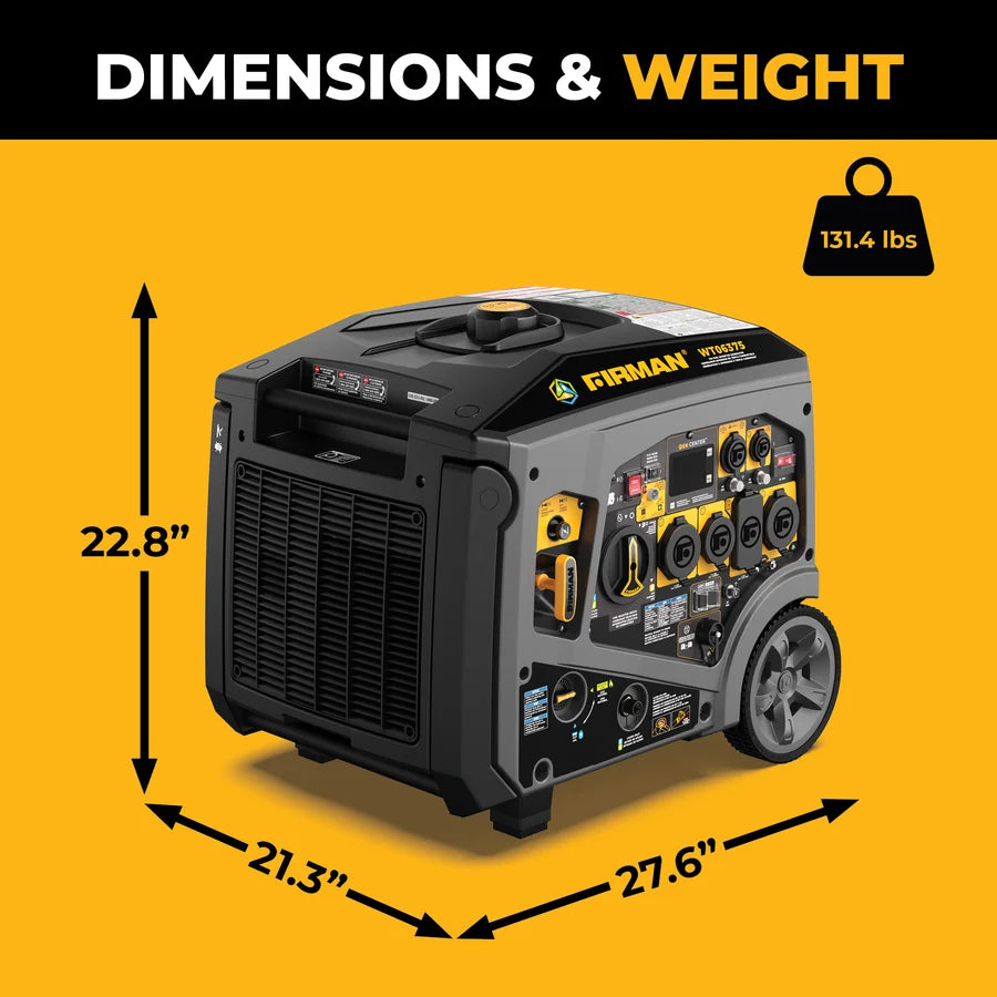 FIRMAN Tri-Fuel Inverter Portable Generator with CO Alert, 7,850/6,300W 120/240V, view 8