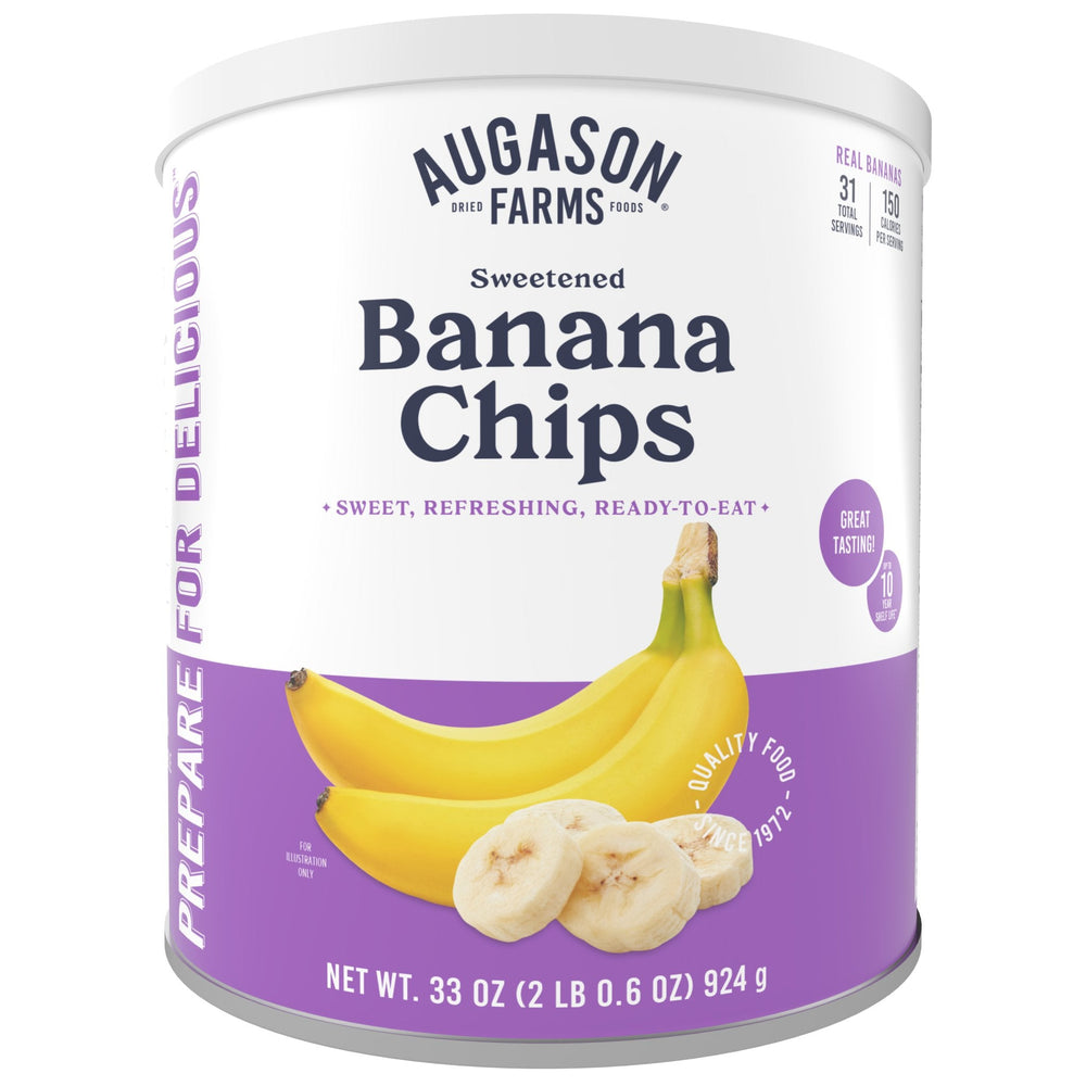 Augason Farms Sweetened Banana Chips Can - 31 Servings