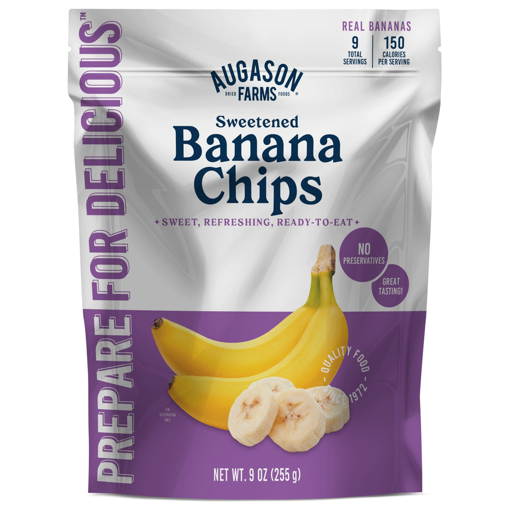 Augason Farms Sweetened Banana Chips Pouch - 9 Servings
