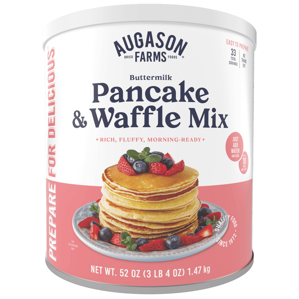 Augason Farms Buttermilk Pancake & Waffle Mix Can, 33 Servings