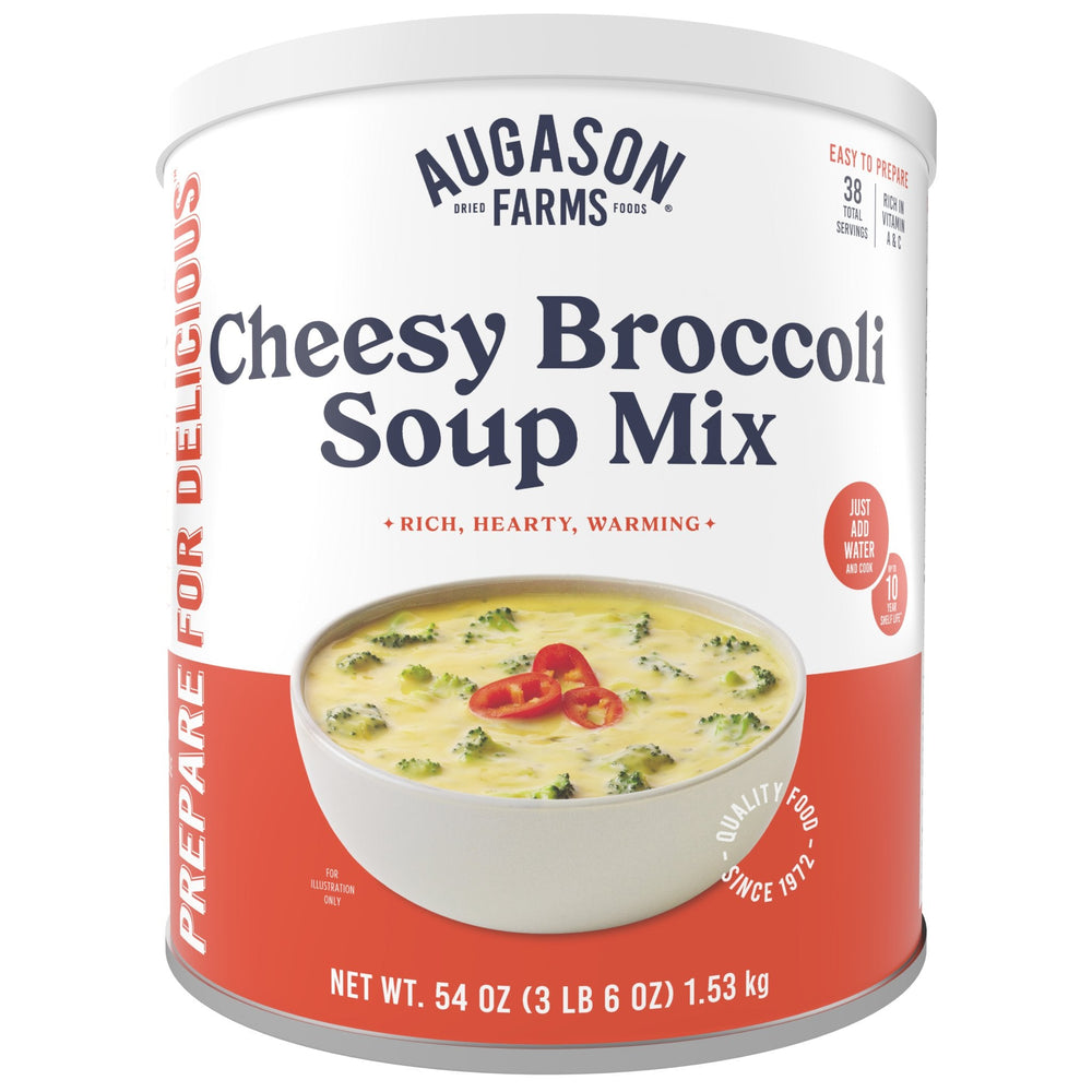 Augason Farms Cheesy Broccoli Soup Mix Can - 38 Servings