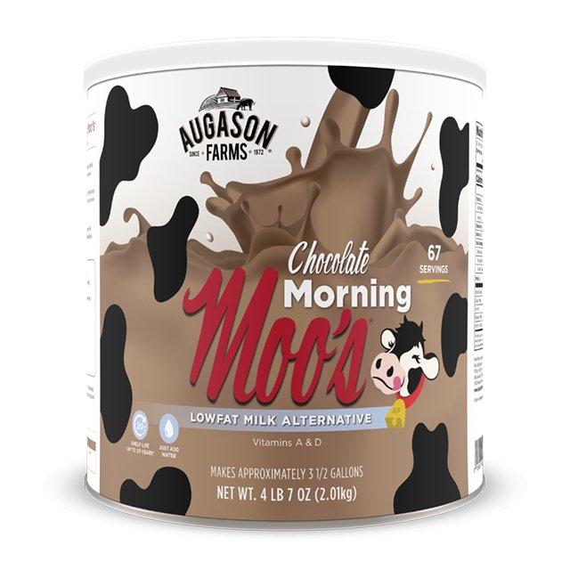 Augason Farms Chocolate Morning Moo's Milk Alternative Can - 67 Servings