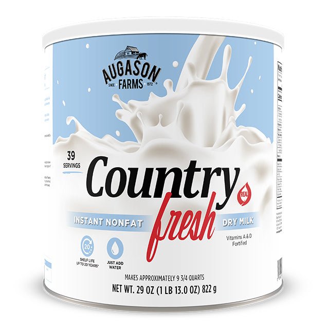 Augason Farms Country Fresh Instant Nonfat Dry Milk Can - 39 Servings