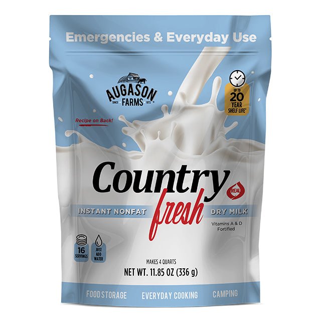 Augason Farms Country Fresh Instant Nonfat Dry Milk Pouch - 16 Servings