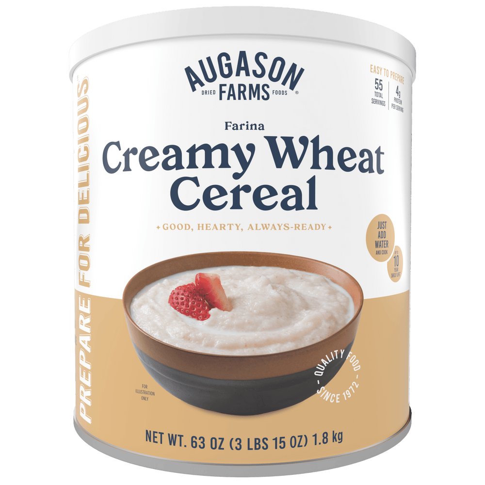 Augason Farms Creamy Wheat Cereal Can, 55 Servings
