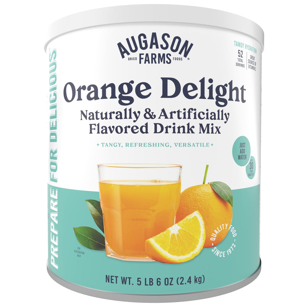 Augason Farms Orange Delight Drink Mix Can - 52 Servings