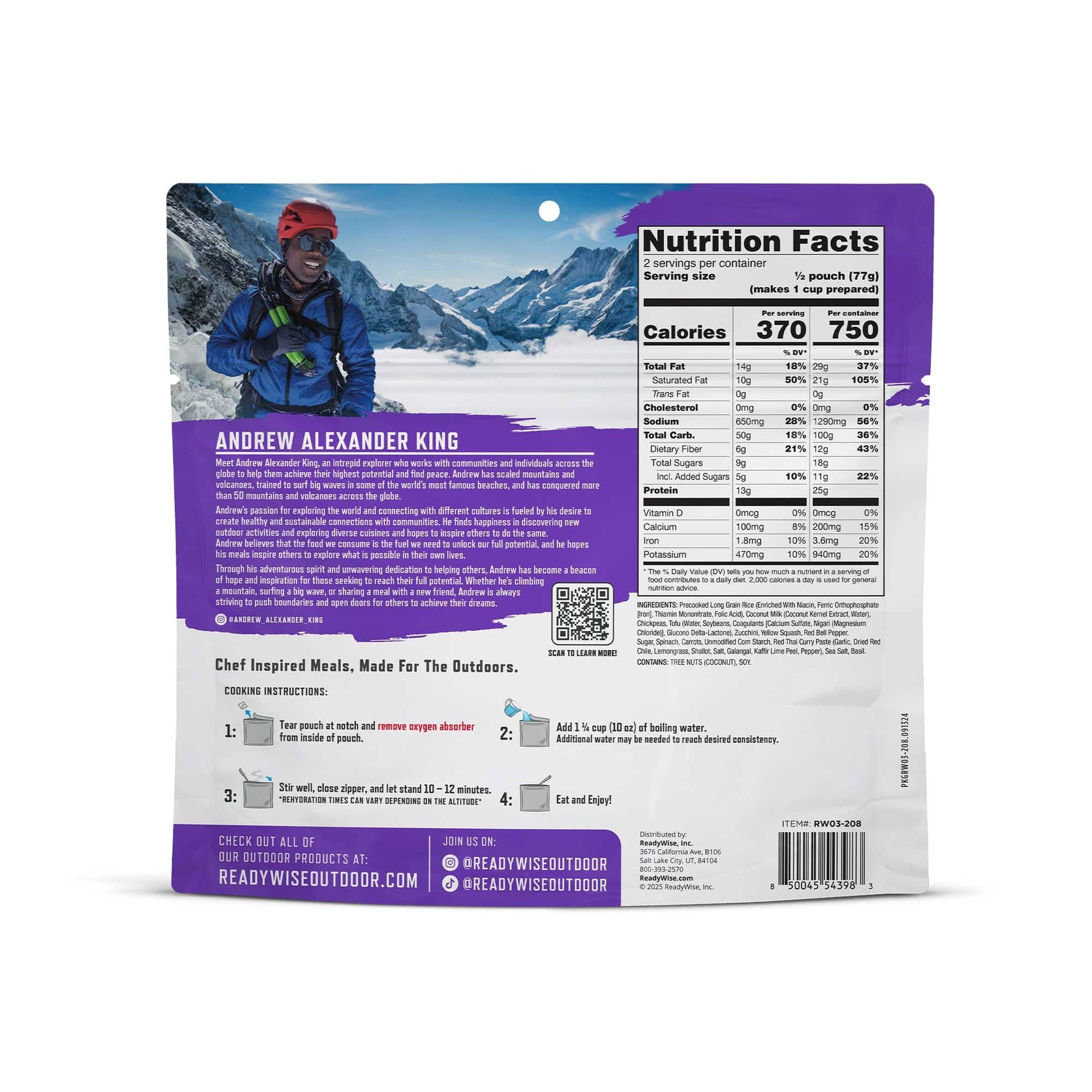 ReadyWise PRO Meal – Thai Coconut Curry (6 Count)