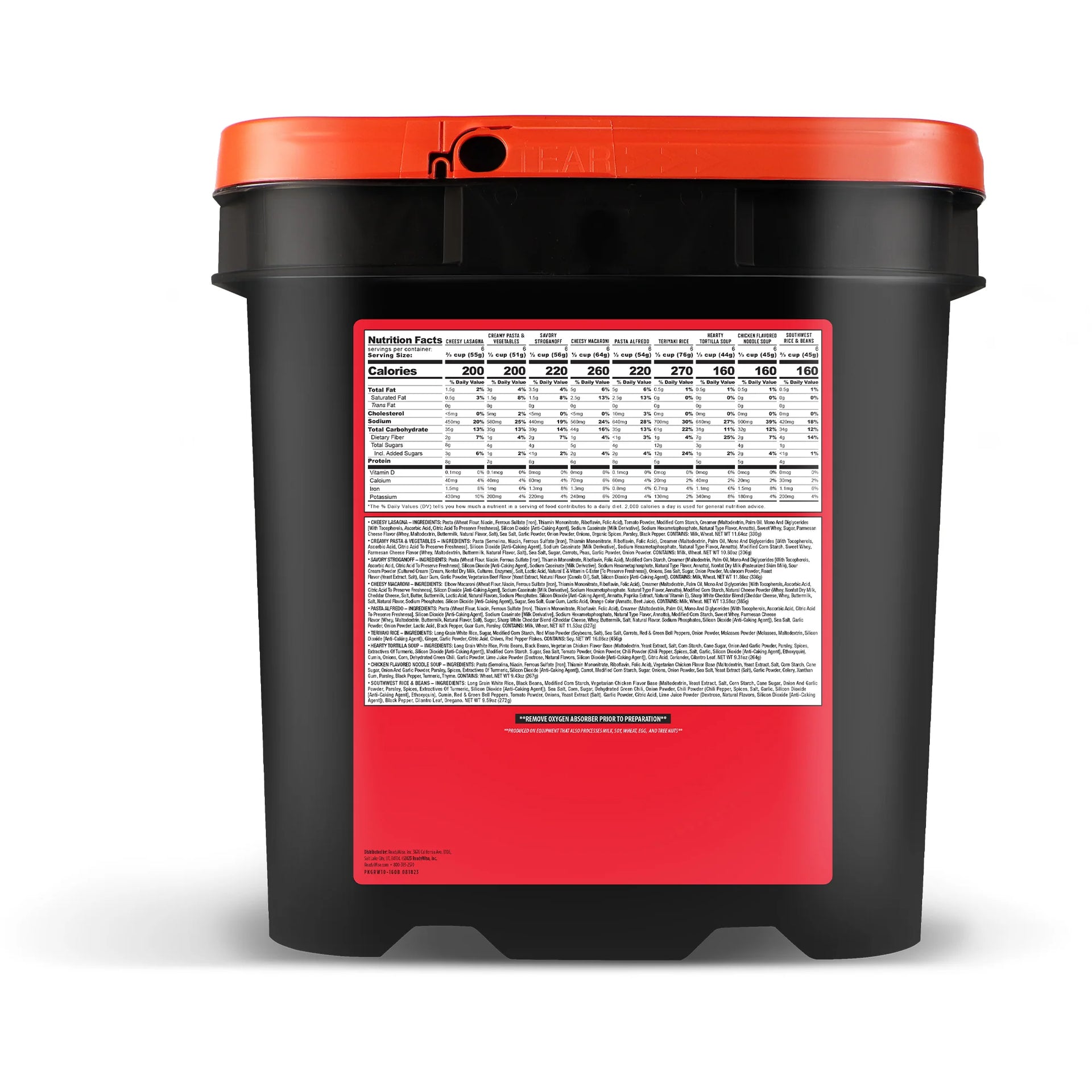 ReadyWise Entrée Only Grab-and-Go Food Kit – 60 Servings