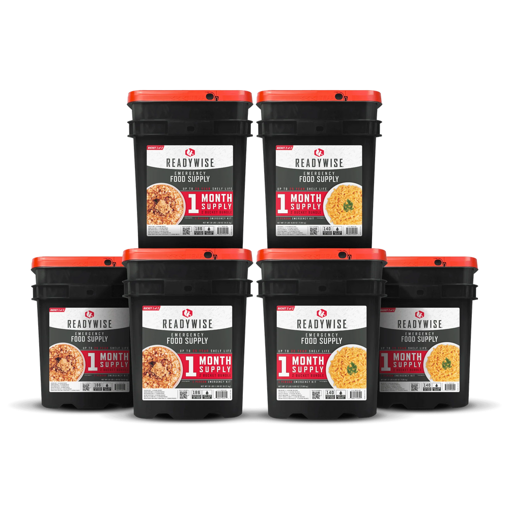 ReadyWise 3 Month Emergency Food Supply – 6 Bucket Bundle