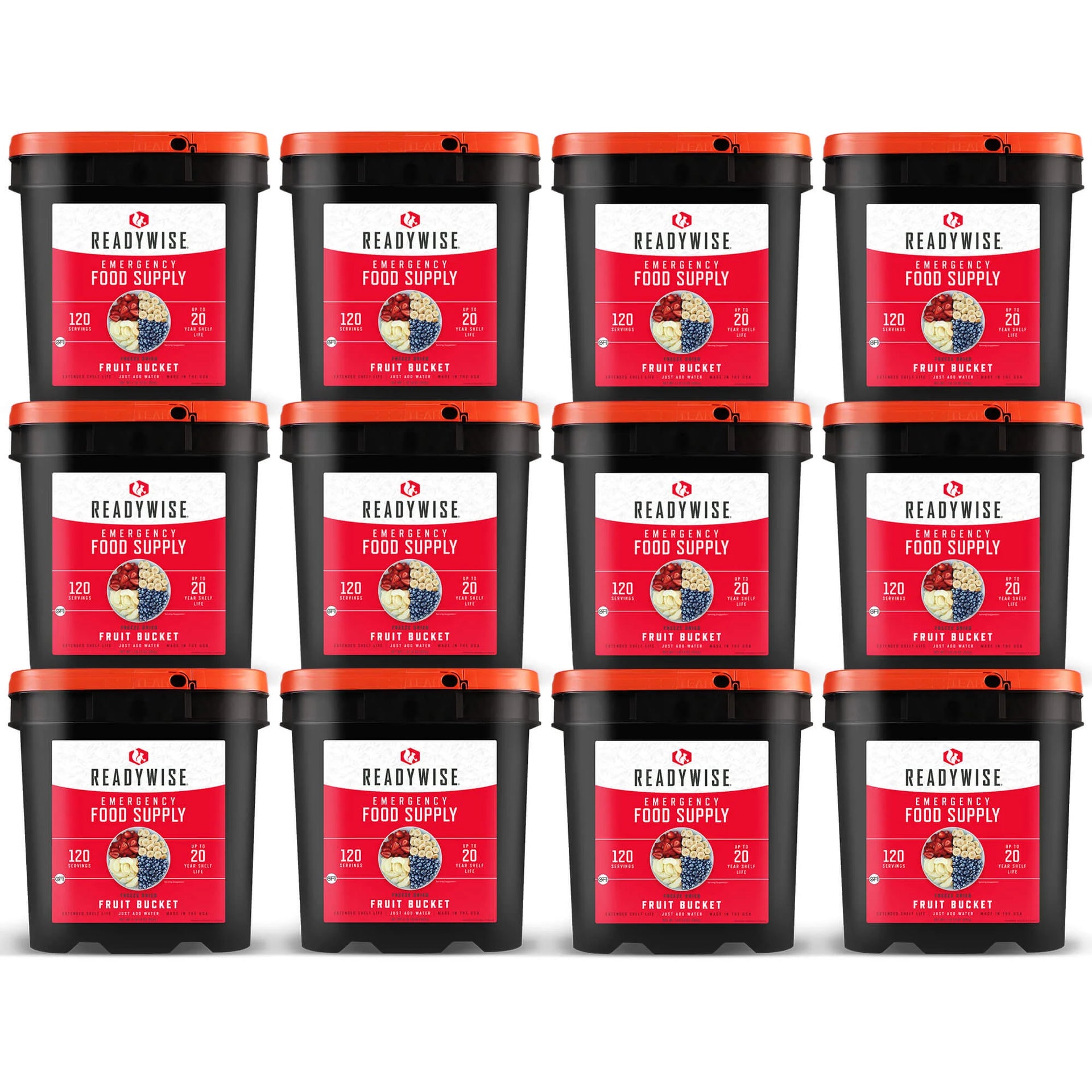ReadyWise Freeze-Dried Fruit Bucket – 1,440 Servings