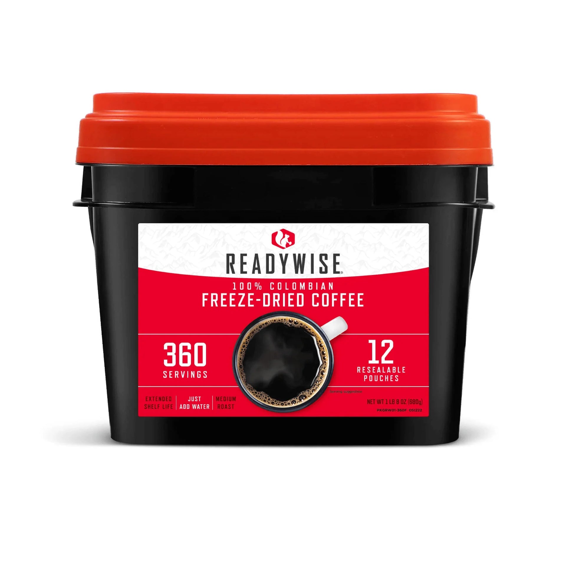 ReadyWise Freeze-Dried Coffee Bucket – 360 Servings