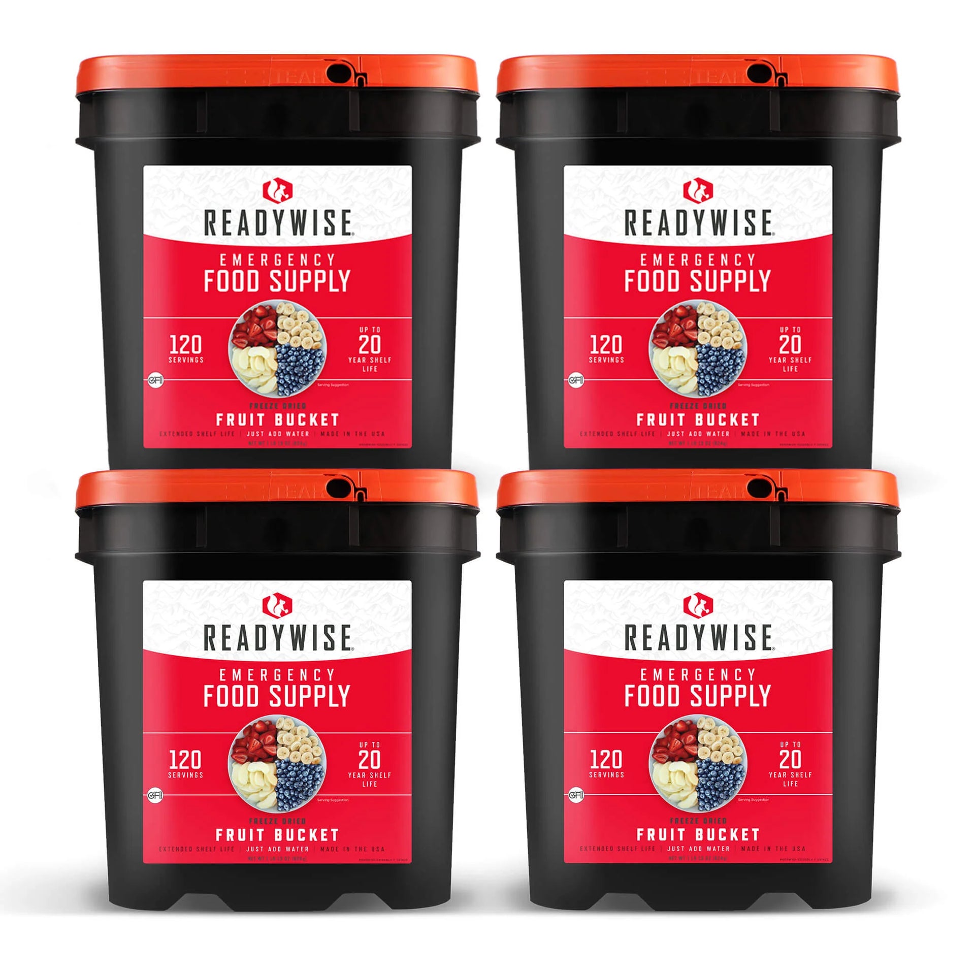 ReadyWise Freeze-Dried Fruit Bucket – 480 Servings