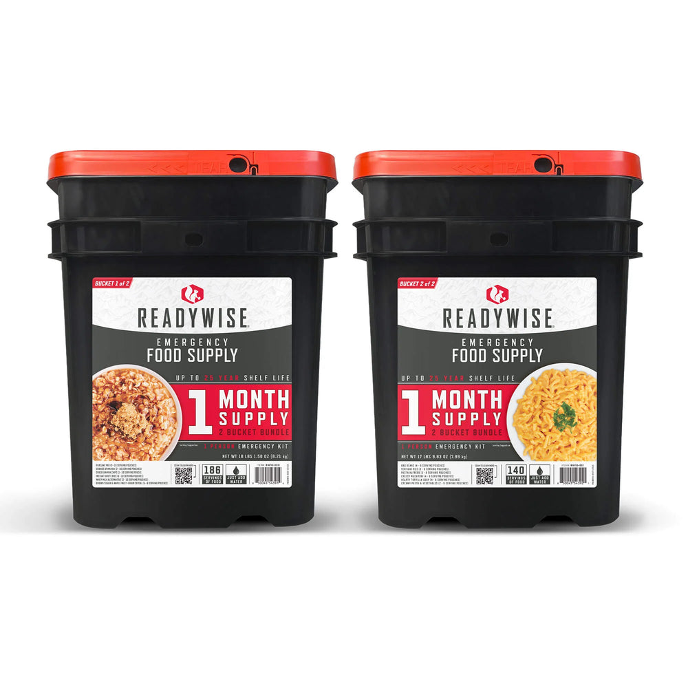 ReadyWise 1 Month Emergency Food Supply – 2 Bucket Bundle