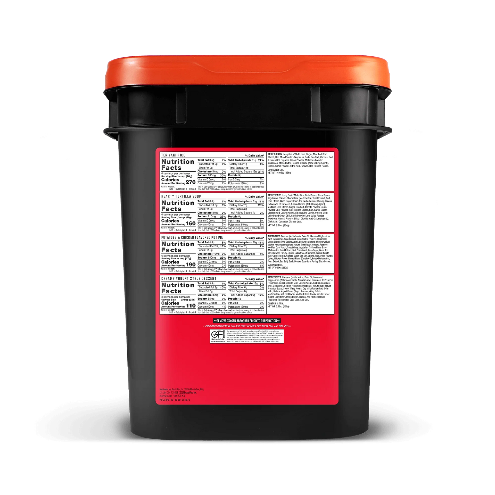 ReadyWise Gluten-Free Breakfast & Entrée Grab-and-Go – 84 Servings