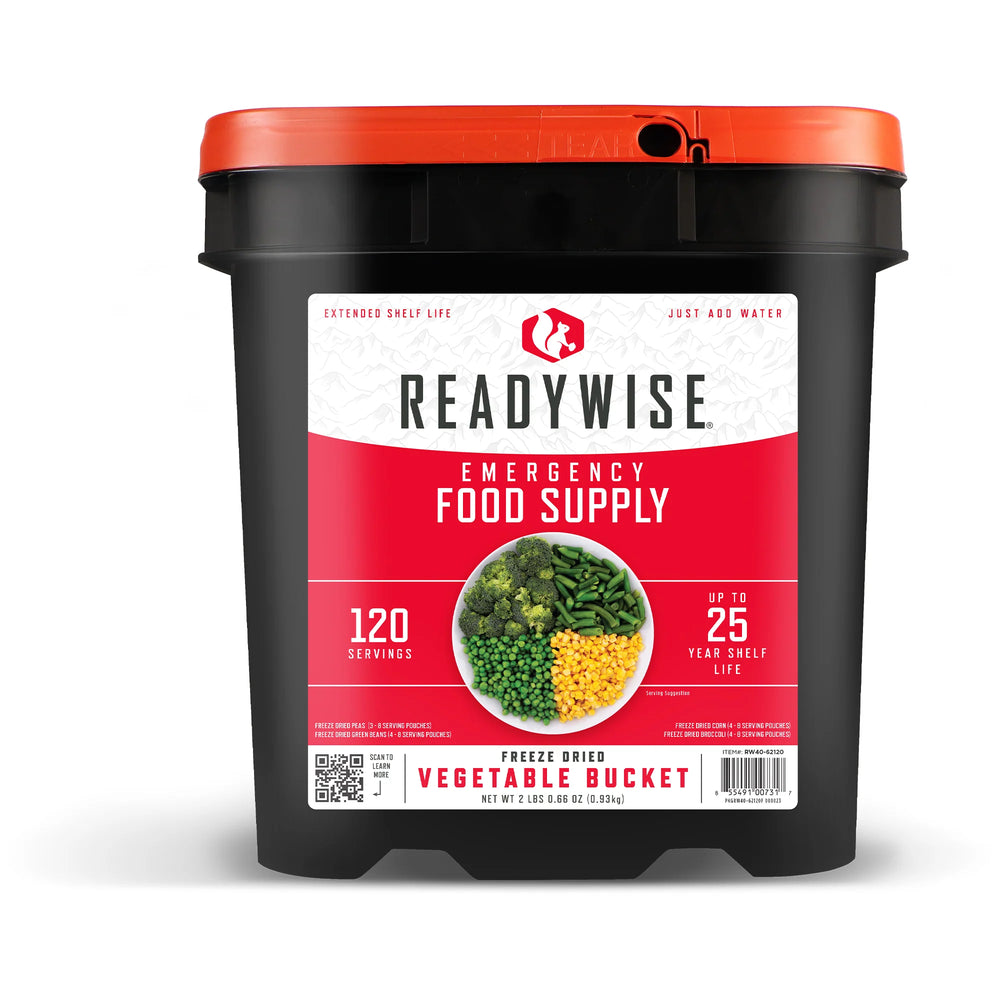 ReadyWise Freeze-Dried Vegetable Bucket – 120 Servings