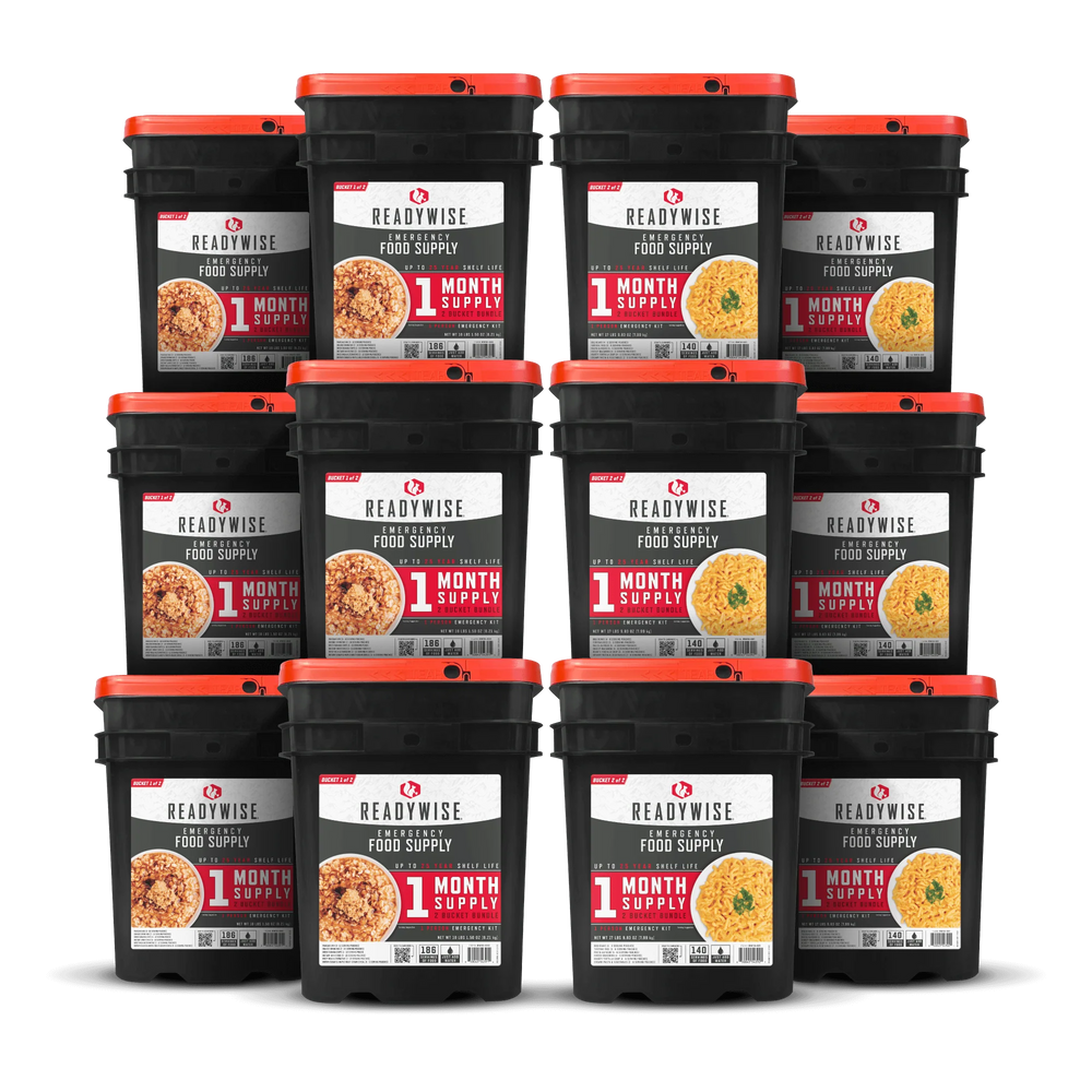 ReadyWise 6 Month Emergency Food Supply – 12 Bucket Bundle