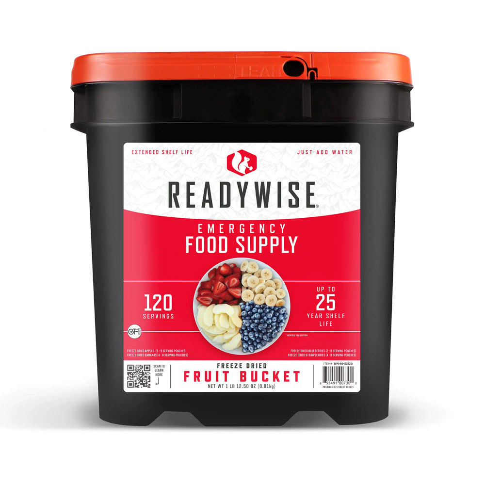 ReadyWise Freeze-Dried Fruit Bucket – 120 Servings
