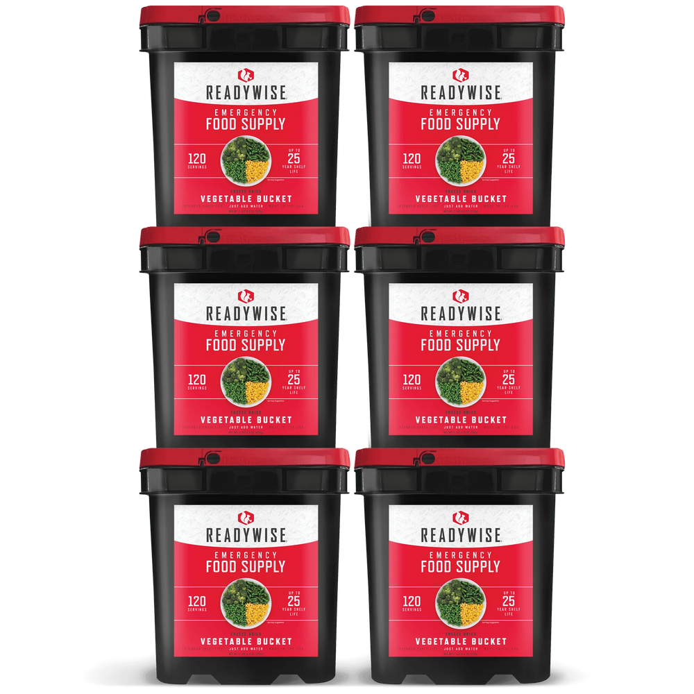 ReadyWise Freeze-Dried Vegetable Bucket – 720 Servings