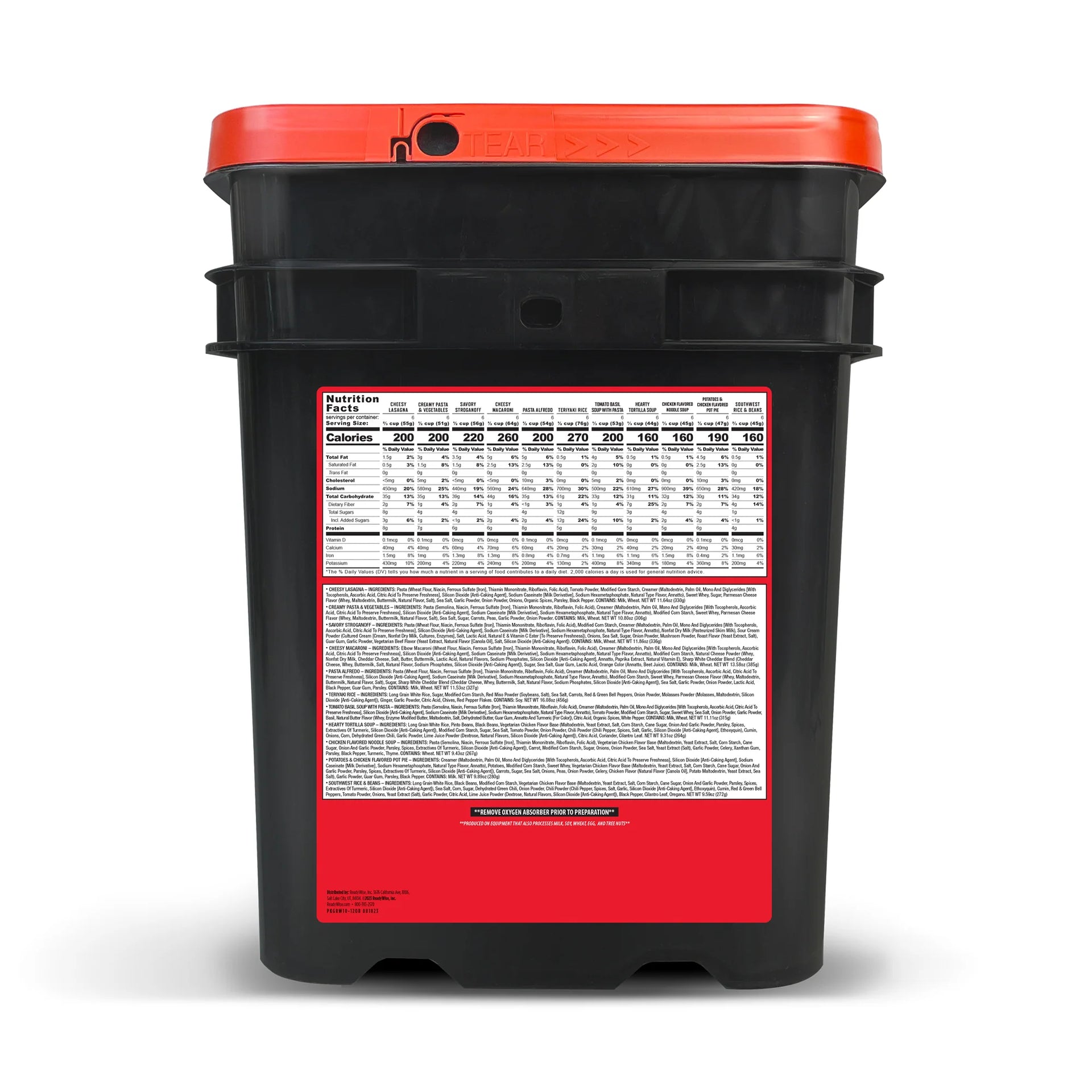 ReadyWise Entrée Only Grab-and-Go Bucket – 120 Servings