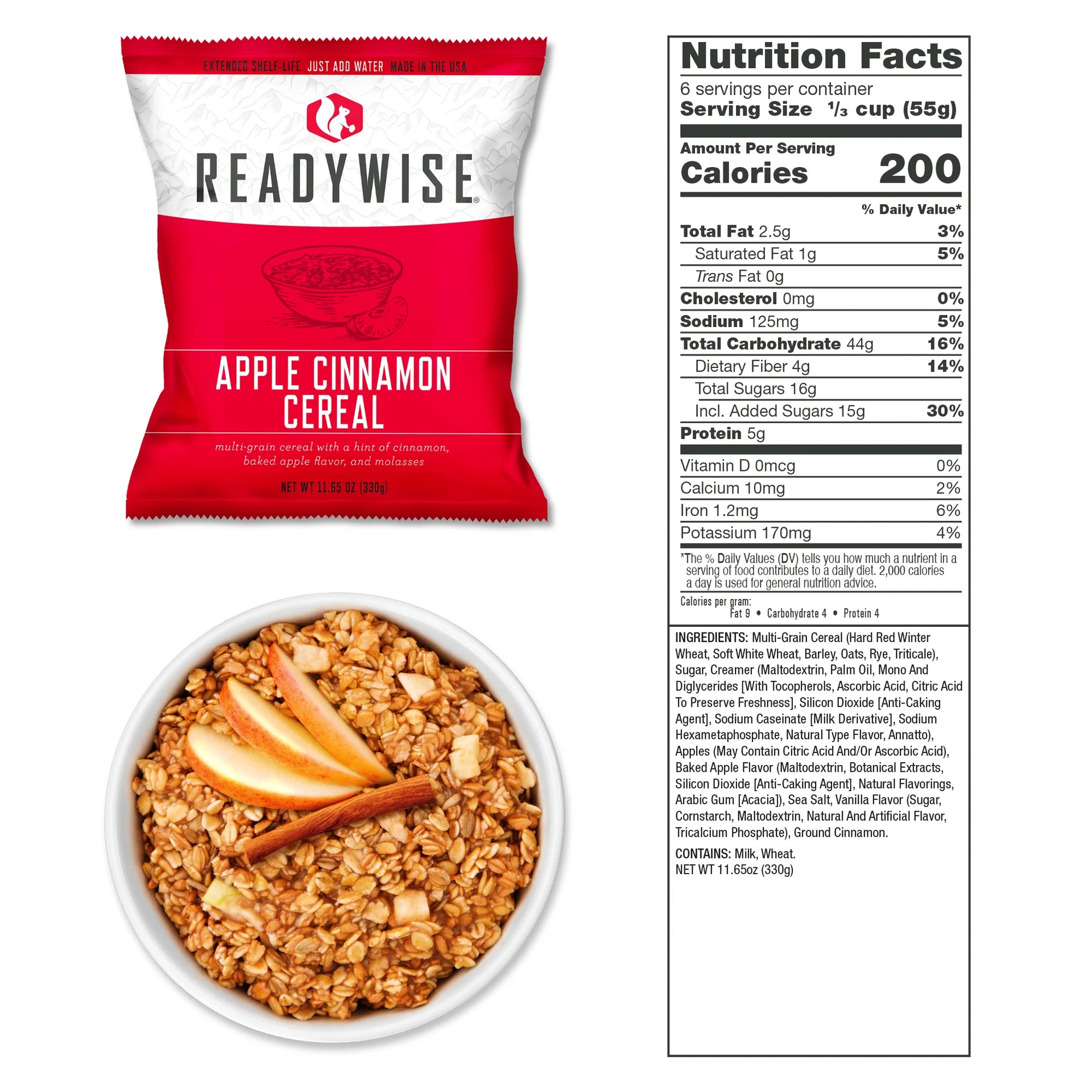 ReadyWise 4-Month 1-Person Emergency Food Supply Kit–360 Servings