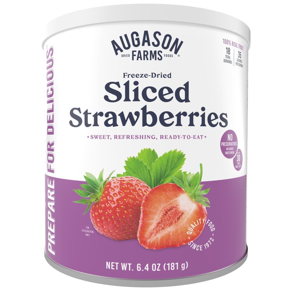 Augason Farms Freeze Dried Sliced Strawberries Can - 18 Servings