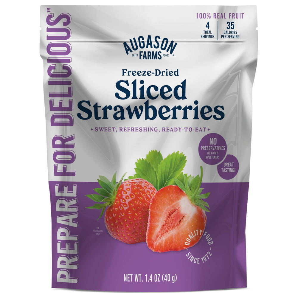 Augason Farms Freeze Dried Sliced Strawberries Pouch - 4 Servings