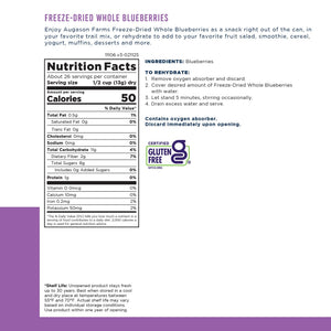 Augason Farms Freeze Dried Whole Blueberries Can, 26 Servings, view 3