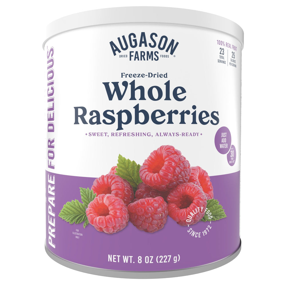 Augason Farms Freeze Dried Whole Raspberries Can - 23 Servings