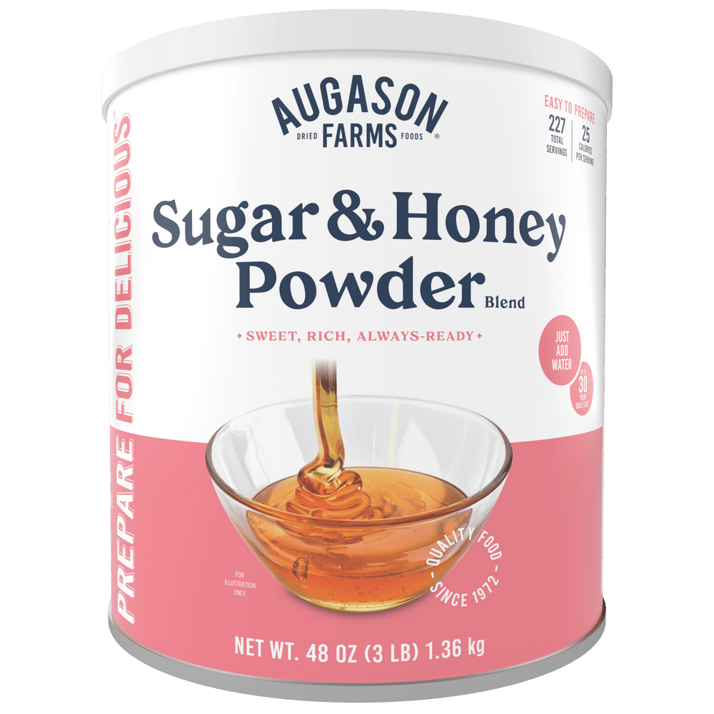 Augason Farms Sugar & Honey Powder Blend Can, 227 Servings