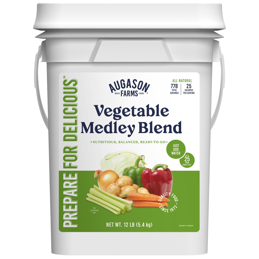 Augason Farms Vegetable Medley Blend, 4 Gallon Bucket - 778 Servings
